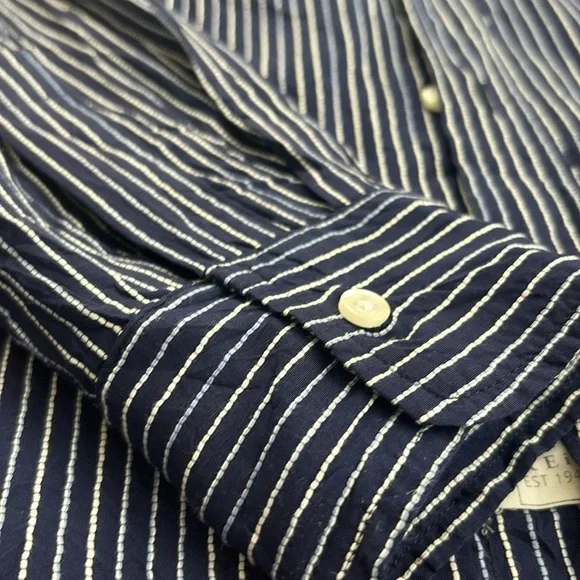 Frank & Eileen Barry Blue and white pinstripe shirt XS - Picture 5 of 11